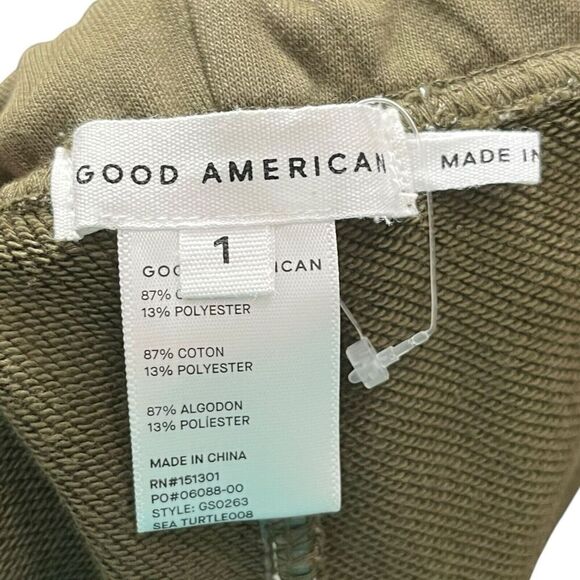 Good American Pull On Shorts Sea Turtle Green Women’s Size Small French Terry - Picture 5 of 10